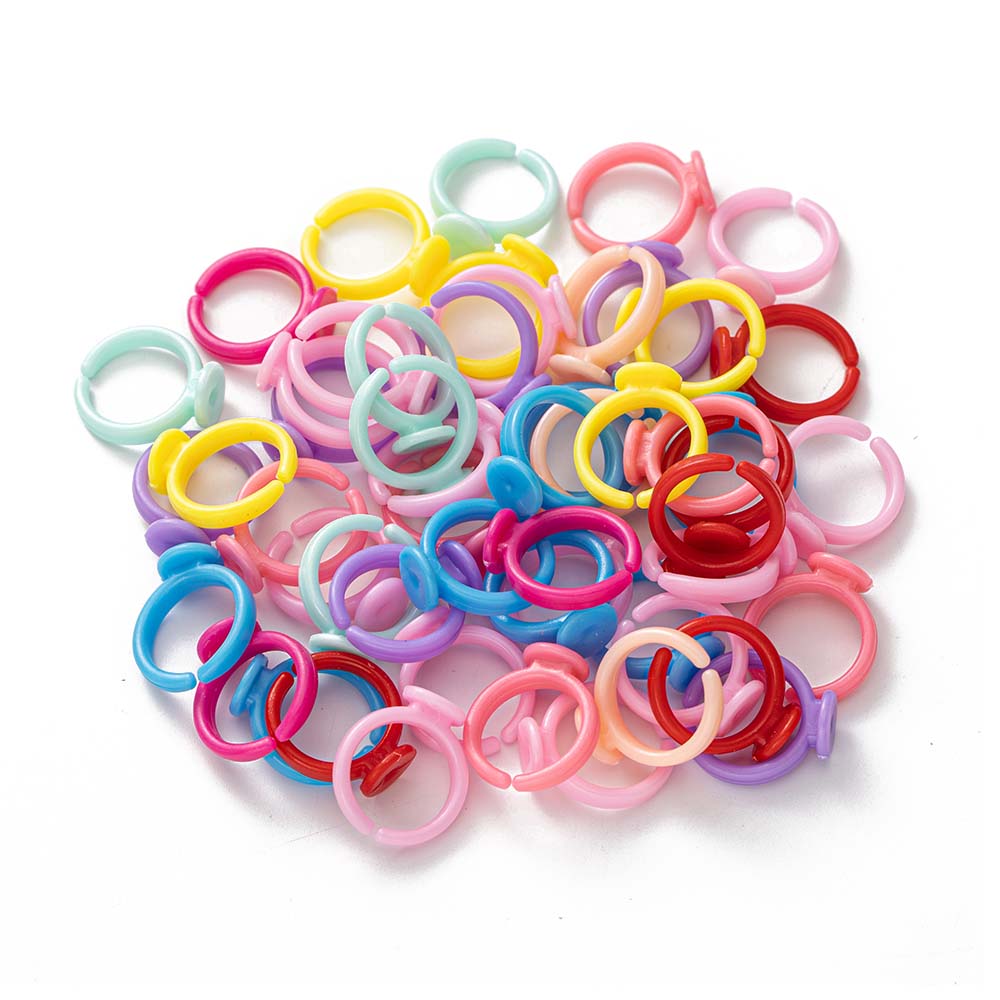Jewelry Making 4 Year Old - 100 sztuk przezroczyste plastikowe regulowane pierścienie