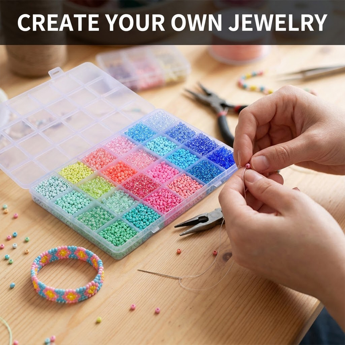 Zestaw 5200 sztuk szklanych ko – Jewelry Making Organizer recenzja i cena